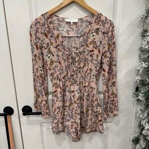 ASTR Blush Floral Women's Romper